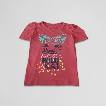Wild Cat mintás - Lány póló, barack (110)