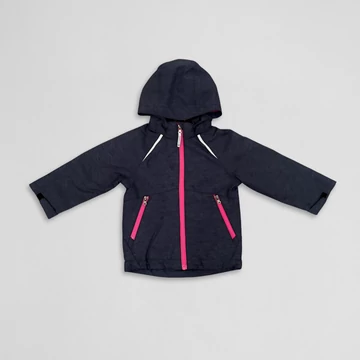 H&amp;M - Sötétkék átmeneti kabát kapucnival (98)