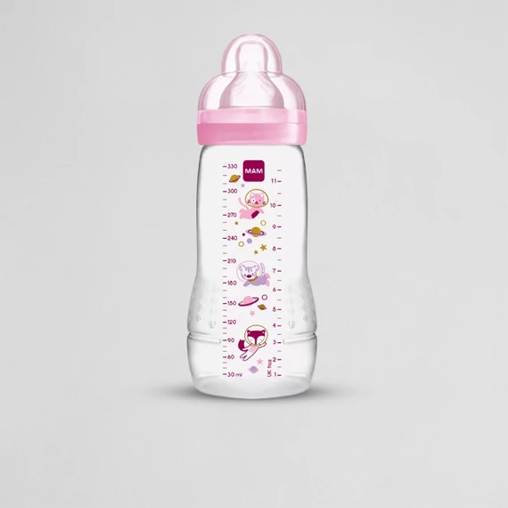 MAM Easy-Active - Cumisüveg 330ml, rózsaszín, 4+ hónap