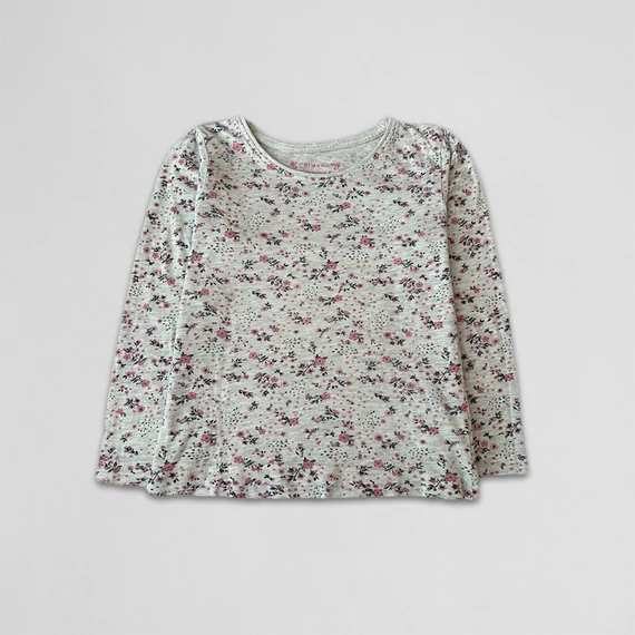 Primark - Lány hosszú ujjú felső, szürke, mintás (110)